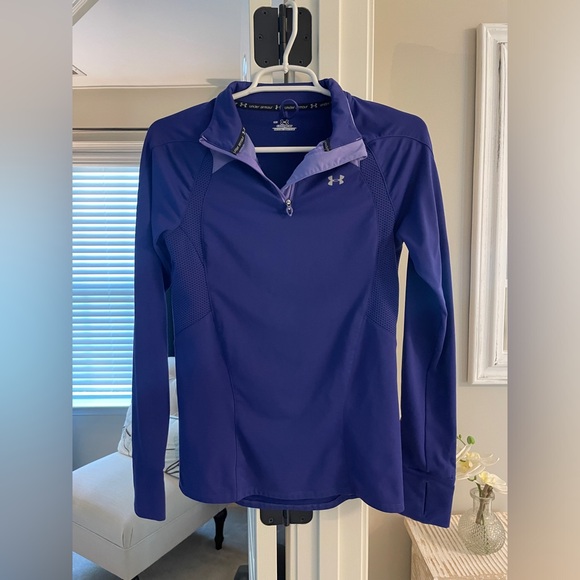 Women's Purple Under Armour ColdGear® ½ Zip - Medium - Picture 1 of 4